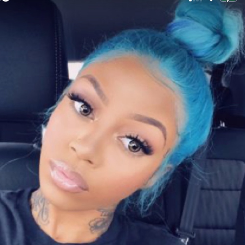SOLD - Human Hair Ombré Blue Lace Front Wig